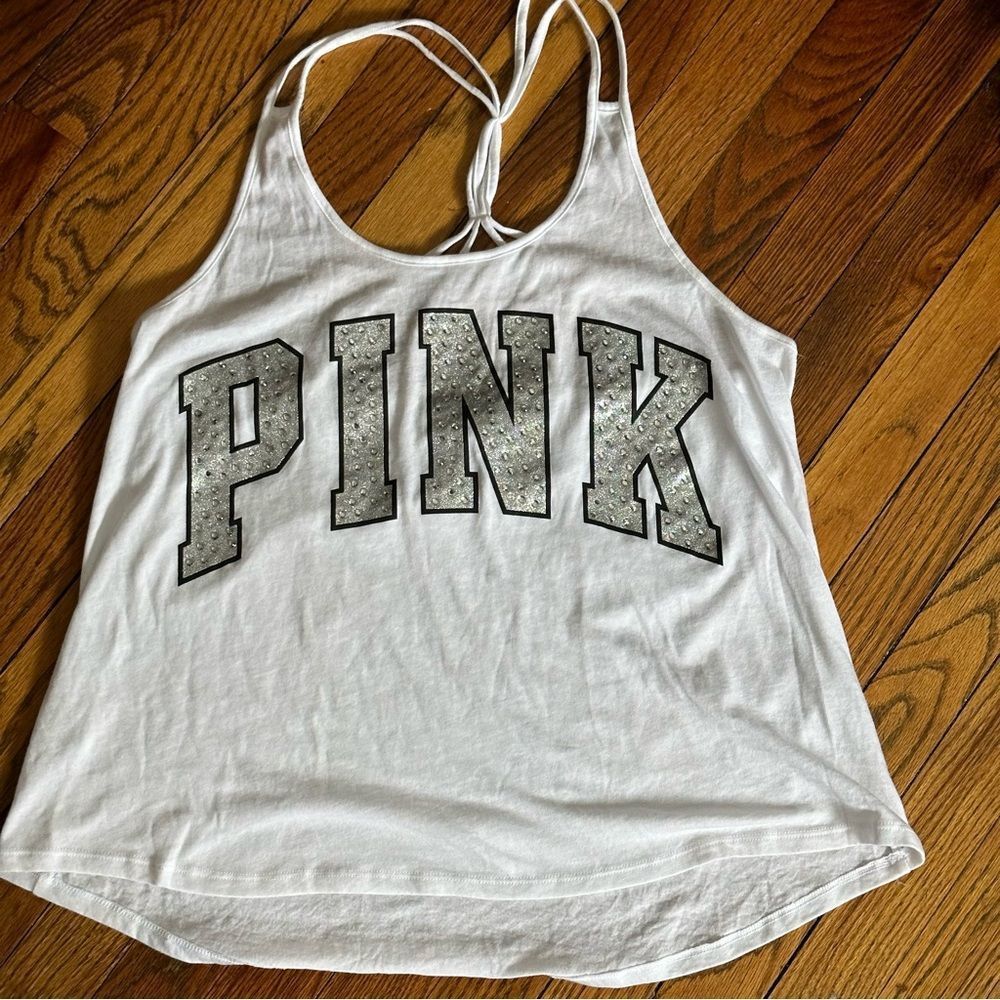 Victoria Secret Pink Rhinestone tank Pink
